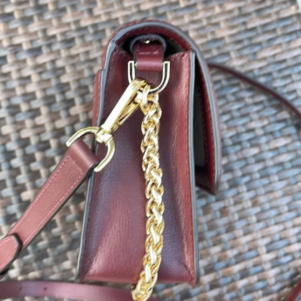 Michael Kors Sonia Medium Leather Shoulder Bag Merlot